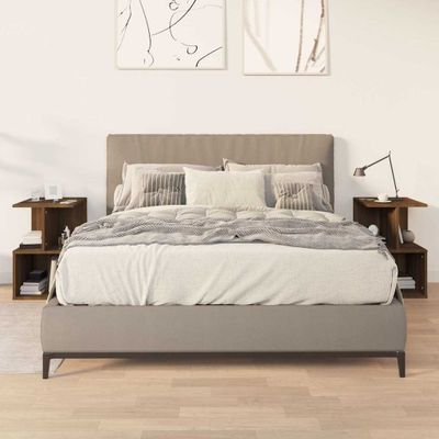vidaXL Nočné stolíky 2 ks hnedý dub 35x35x55 cm spracované drevo