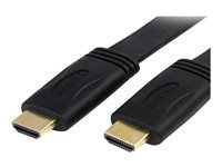 Ultra HD 4k x 2k HDMI kábel - HDMI na HDMI M/M - Plochý HDMI kábel (HDMIMM6FL) - Kábel HDMI s Ethernetom - HDMI samec na HDMI samec - 1.8 m - čierna