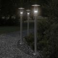 vidaXL Vonkajšia stojaca lampa strieborná 100 cm nehrdzavejúca oceľ