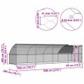 vidaXL Klietka pre sliepky 4 ks Strieborná 800 x 200 x 200 cm