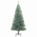 vidaXL Umelý vianočný stromček, snehom obalený, s LED svetlom 210 cm