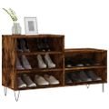vidaXL Botník dymový dub 102x36x60 cm spracované drevo