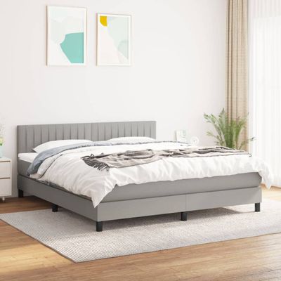 vidaXL Boxspring posteľ s matracom svetlosivá 100x200 cm látka