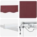 vidaXL Automaticky zaťahovacia markíza s LED burgundská 400x300 cm