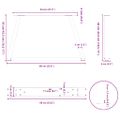 vidaXL Nohy konferenčného stolíka v tvare V, 2 ks, prírodná oceľ, 60 x (42-43,3) cm, oceľ