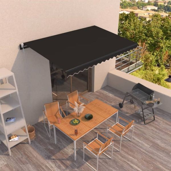 vidaXL Automatická zaťahovacia markíza 400x350 cm antracitová
