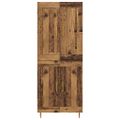 vidaXL Highboard Staré drevo 69,5 x 34 x 180 cm Kompozitné drevo