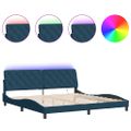 vidaXL Rám postele s LED bez matraca modrý 200x200 cm zamat