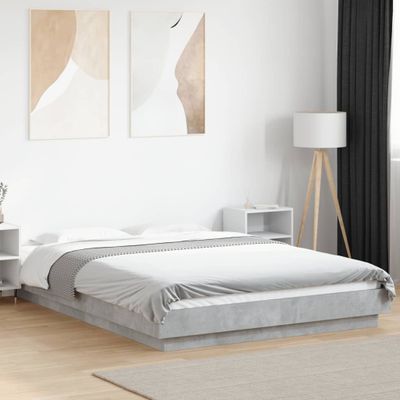 vidaXL Posteľný rám betónový sivý 120x190 cm borovicový masív