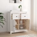 vidaXL Komoda biela 70x35x80 cm borovicový masív