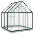 vidaXL Skleník so základovým rámom zelený 169x169x202 cm hliník