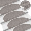 vidaXL Samolepiace nášľapy na schody Sisal 30 ks 65x21x4 cm strieborné