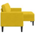 vidaXL 2-miestna pohovka s kreslom v tvare L Žltá 125 cm Zamat