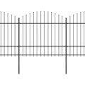 vidaXL Záhradný plot s vrchnou časťou z ocele 1005x175 cm čierny