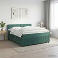 vidaXL Posteľ boxspring s matracom Tmavozelená 140 x 190 cm Zamat