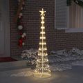 vidaXL LED vianočný stromček Teplá biela 51 x 51 x 190 cm Kov