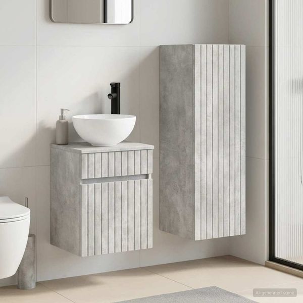 vidaXL Sada kúpeľňového nábytku 2 ks Betónovo sivá 33 x 34,5 x 100 cm