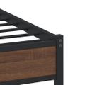 vidaXL Kovový posteľný rám bez matraca hnedý dub 90x200 cm