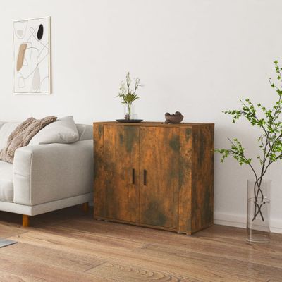 vidaXL Komoda dymový dub 80x33x70 cm spracované drevo