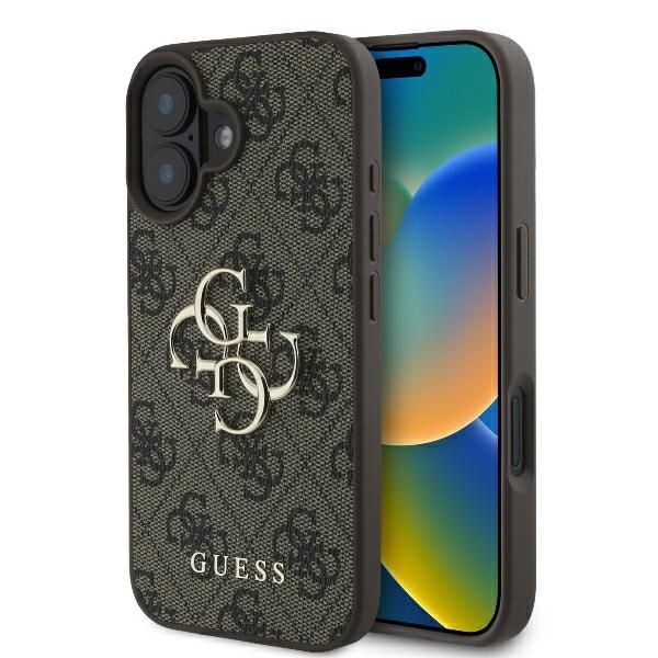 Guess Case for iPhone 16 6.1" GUHCP16S4GMGBR 4G Big Logo Brown