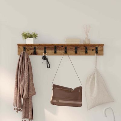 vidaXL Vešiak na stenu Nástenný Staré drevo 80 x 10,5 x 10,5 cm