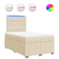 vidaXL Boxspring posteľ s matracom krémová 120x190 cm látka