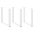 vidaXL Nohy k jedálenskému stolu v tvare U, 3 ks, biele, 80 x (72-73) cm, oceľové