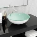 vidaXL Umývadlo z tvrdeného skla 42x14 cm biele
