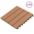vidaXL Dlažba na terasu 11 ks Hnedá 30 x 30 cm WPC