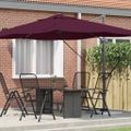 vidaXL Slnečník 351 x 250 x 260 cm Polyester a hliník Bordeaux červená