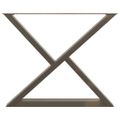 vidaXL Nohy k jedálenskému stolu 2 ks, prírodná oceľ, 90 x (72-73,3) cm, oceľ