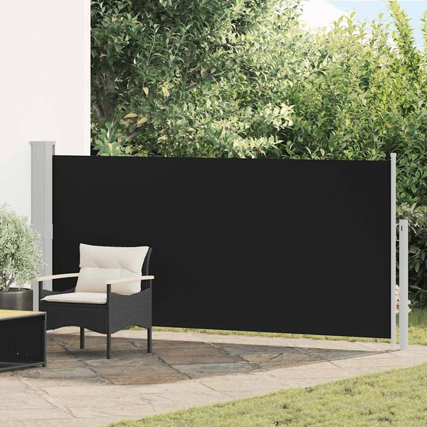 vidaXL Zaťahovacia bočná markíza čierna 140 x 300 cm
