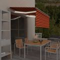 vidaXL Automatická markíza tienidlo&LED&senzor vetra oranžovo-hnedá