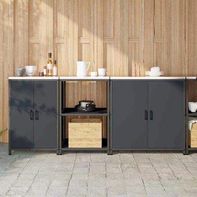 vidaXL Kuchynský úložný set HATTEM 3 pcs Antracitová
