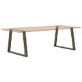 vidaXL Nohy k jedálenskému stolu v tvare V, 2 ks, prírodná oceľ, 90 x (72-73,3) cm, oceľ