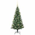 vidaXL Umelý predsvietený vianočný stromček Zelená 120 cm PVC a kov