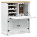 vidaXL Skriňa na víno Biela 97 x 45 x 114 cm Masívne borovicové drevo