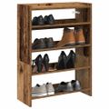 vidaXL Regál na topánky staré drevo 60x25x81 cm spracované drevo