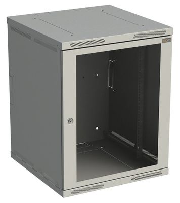 Rozvádzač nástenný SENSA 15U 500mm, dvere sklo, RAL 7035, SENSA-15U-65-11-G