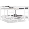 vidaXL Trojitá poschodová posteľ, biela 200x200/80x200 cm, borovica