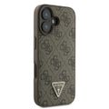Puzdro Guess pre iPhone 16 6,1" GUHCP16SP4TDPW Leather 4G Triangle Strass hnedé MagSafe