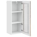 vidaXL Nástenný sklenený kabinet PORTO Staré drevo 40 x 31 x 100 cm