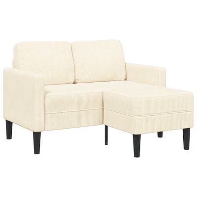 VidaXL 2-miestna pohovka s leňoškou Krémová v tvare L 125 cm Ľan