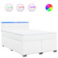 vidaXL Boxspring posteľ s matracom biely 140x190 cm umelá koža