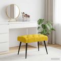 vidaXL Lavica s gombíkovým prešívaním Žltá 60 x 40 x 45 cm Zamat