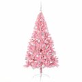 vidaXL Umelý predsvietený vianočný stromček Ružová 180 cm PVC