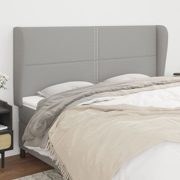 vidaXL Čelo postele so záhybmi bledosivé 203x23x118/128 cm látka