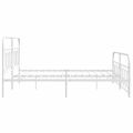 vidaXL Kovový rám postele s čelom a podnožkou biely 180x200 cm