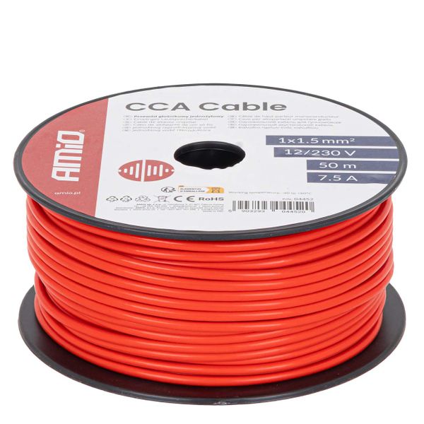 Vodič reproduktoru jednožilový CCA 1x1.5mm2 50m 7.5A 12/230V AMiO-04452
