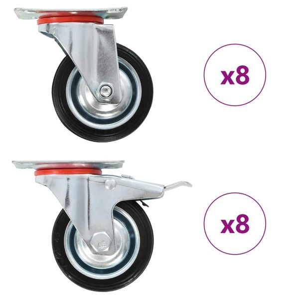 vidaXL Otočné kolieska 16 ks, 75 mm